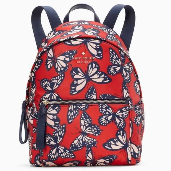 Kate Spade Chelsea Nylon Medium Backpack Butterfly Toss Print - Picture 1 of 10